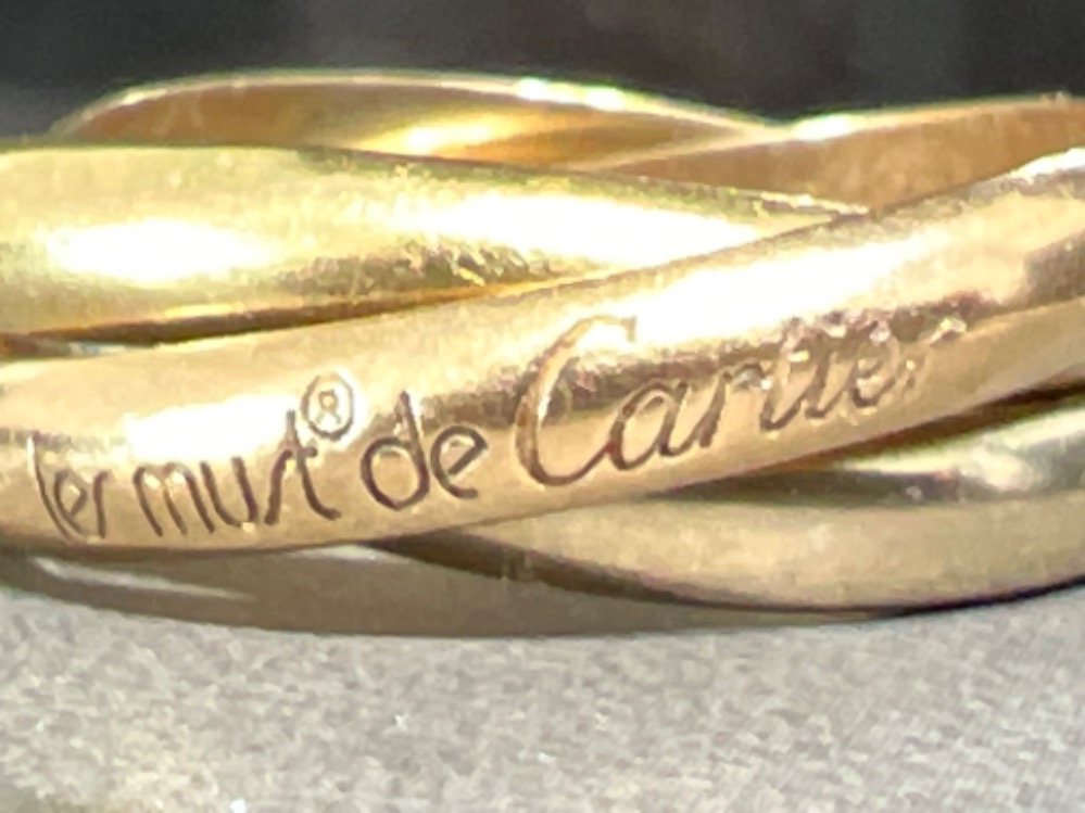 Cartier 18ct gold 3 band (Paloma) ring. Size P1/2 - Bild 2 aus 2