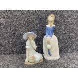 2x Nao by Lladro figures, incudes large standing girl with flowers