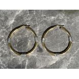 Ladies 9ct gold hoop earrings, 3.7g