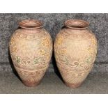 Large pair of decorative pottery urns/vases, HEIGHT 59CM