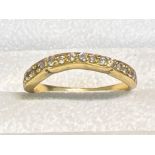 Ladies 18ct gold diamond band ring. 3G size O1/2