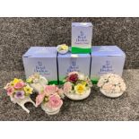 Total of 6 China flower posies includes 4x Royal Doulton all in original boxes plus 1x Coalport & 1x