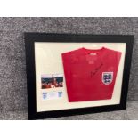 Football - England World Cup 1966 shirt signed by Bobby Charlton, 81x64cm framed