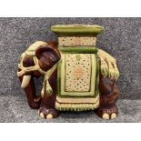 Large ceramic elephant plant stand, 53x20cm, height 45cm