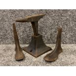 Vintage cast iron anvil & 2x shoe lasts