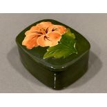 Moorcroft “Hibiscus” pattern trinket box complete with lid