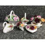 5 royal Albert old country roses porcelain flower posies plus 1 by aynsley