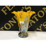 Hand made mouth blown czech vase with fluted design