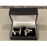 Pair of solid silver toggle cufflinks, Hallmarked Birmingham 2013 by Alabaster & Wilson, 13.6g