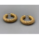 Pair of 9ct yellow gold hoop earrings, 5.2g