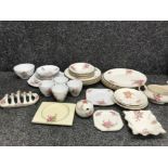 Mixed lot of floral patterned china to include James Kent grindley creampetal