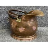 Antique copper & Brass helmet coal scuttle