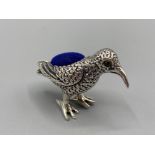 A silver pincushion in the form of a water bird 8.8g