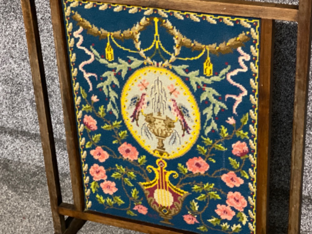 Antique Mahogany framed tapestry fire screen - Bild 2 aus 2