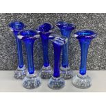 Total of 6 1970s Aseda Glasbruk “Sweden” Jack in the pulpit vases - all in blue