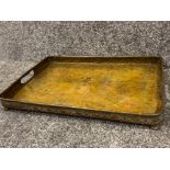 Antique Twin handled ornate metal serving tray