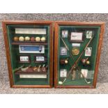 Pair of vintage golf themed dioramas (shadow boxes) 52x35 each