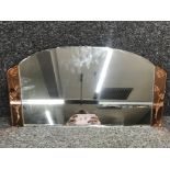 Vintage frameless Art Deco style wall hanging mirror