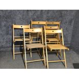 Set of 6 wooden folding chairs