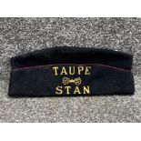 Vintage French student uniform beret “Stan Taupe” college with gilt pins