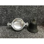 3"short Celtic twin handled quaich By Edwin blyde collection original box together with antique cast
