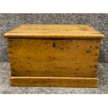 Vintage Pine storage box with twin brass handles - 42x30cm, Height 26cm