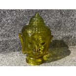 Vintage Gold tinted all glass Buddha’s head, H30cm