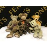 7 vintage teddy bears including the boyds collection merrythought iron bridge shop etc