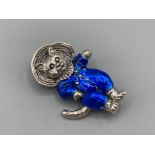 A silver and enamel Thomas Kitten brooch 7g