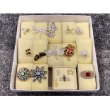 Collection of mixed costume jewellery brooches including butterfly, snake & dragonflies etc