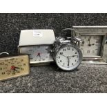 A vintage metamec alarm clock vintage trenkle clock plus 2 modern clocks