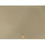 9ct yellow gold “18th” birthday pendant on 40cm chain, 1.5G