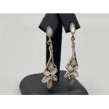 A pair of silver and blister pearl drop earrings 6.4g