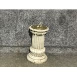 Outdoor garden brass sundial with column style stand (Morning glory)