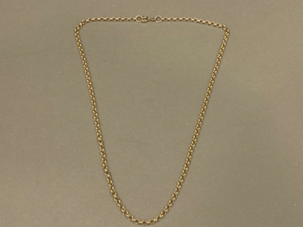 9ct yellow gold belcher chain 46cm long (18”) 7.2g, boxed