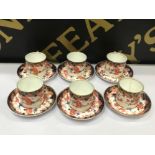 Set of 6 royal crown derby coffee cans and saucers