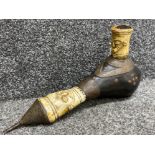African ceremonial calabash smoking pipe (Bone & wood), 33cm long