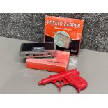 Genuine classic Lagoon Potato Zapper (spud gun) together with folding opera glasses both with