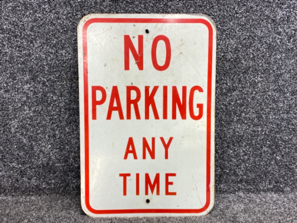 Vintage “No Parking at any time” metal sign, 46x30cm