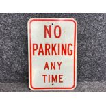 Vintage “No Parking at any time” metal sign, 46x30cm