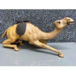 Vintage genuine leather camel, L40cm