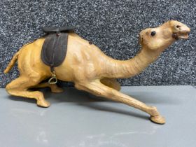 Vintage genuine leather camel, L40cm