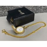 Ingersoll stainless steel Calendar Pocket watch with chain & original box