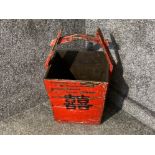 Vintage wooden chinese rice box