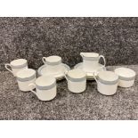 Total of 14 pieces of Royal Doulton (‘Etude’ pattern) tea China, includes 6x cups & saucers plus