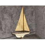 Vintage Hand made model Yacht, with stand - Length 76cm x Height 131cm