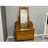 Pine mirrored dressing chest, height 170