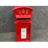 Cast metal Royal Mail post box - (no key) 28x37cm, height 58cm