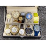 Box of mixed gender wristwatches, 11 in total