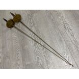 Pair of vintage brass fencing swords